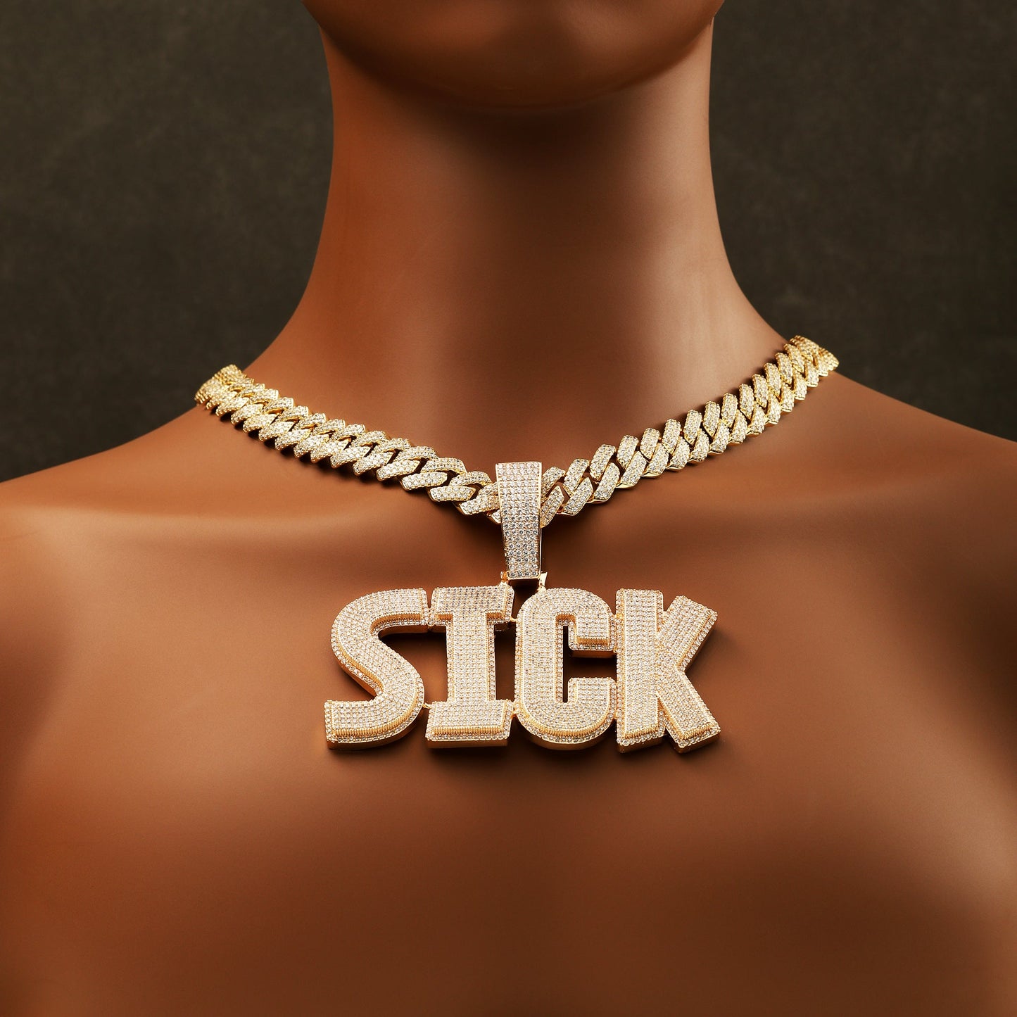 Custom Letter Name Pendant 18K Gold