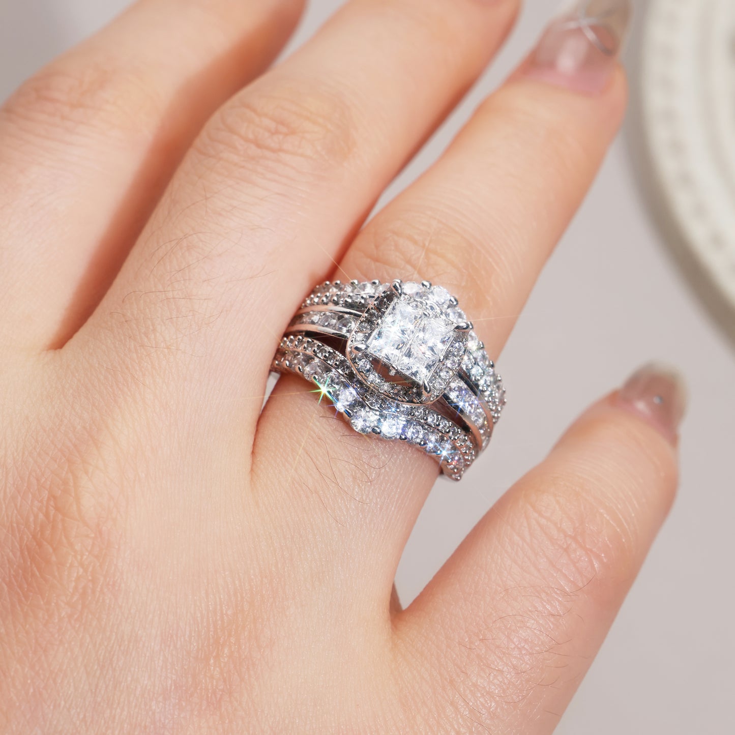 Square Five-in-One Ring for Women - Perfect Gift for Girlfriend or Wife