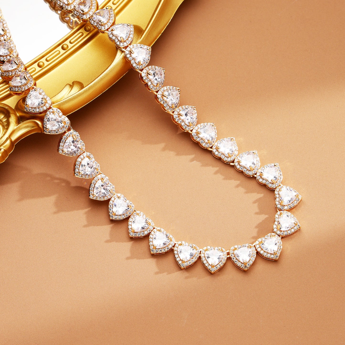 10mm Iced Out White Heart Chain