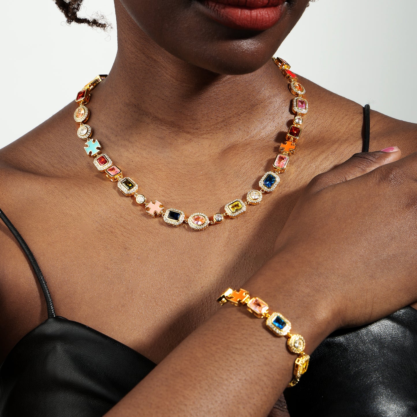 Gold Solstice Bundle (Gemstone Necklaceļ¼ Bracelet)