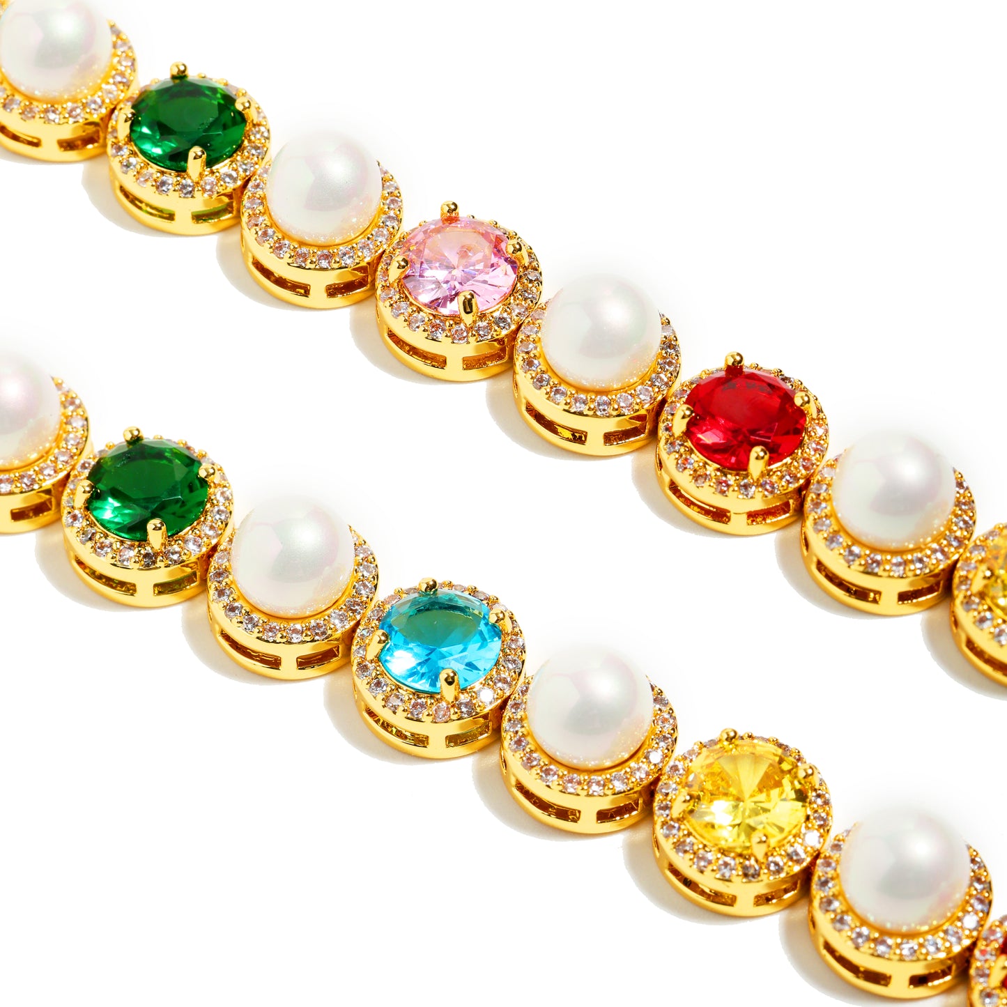 Gold Rainbow Serenade Gemstone Necklace