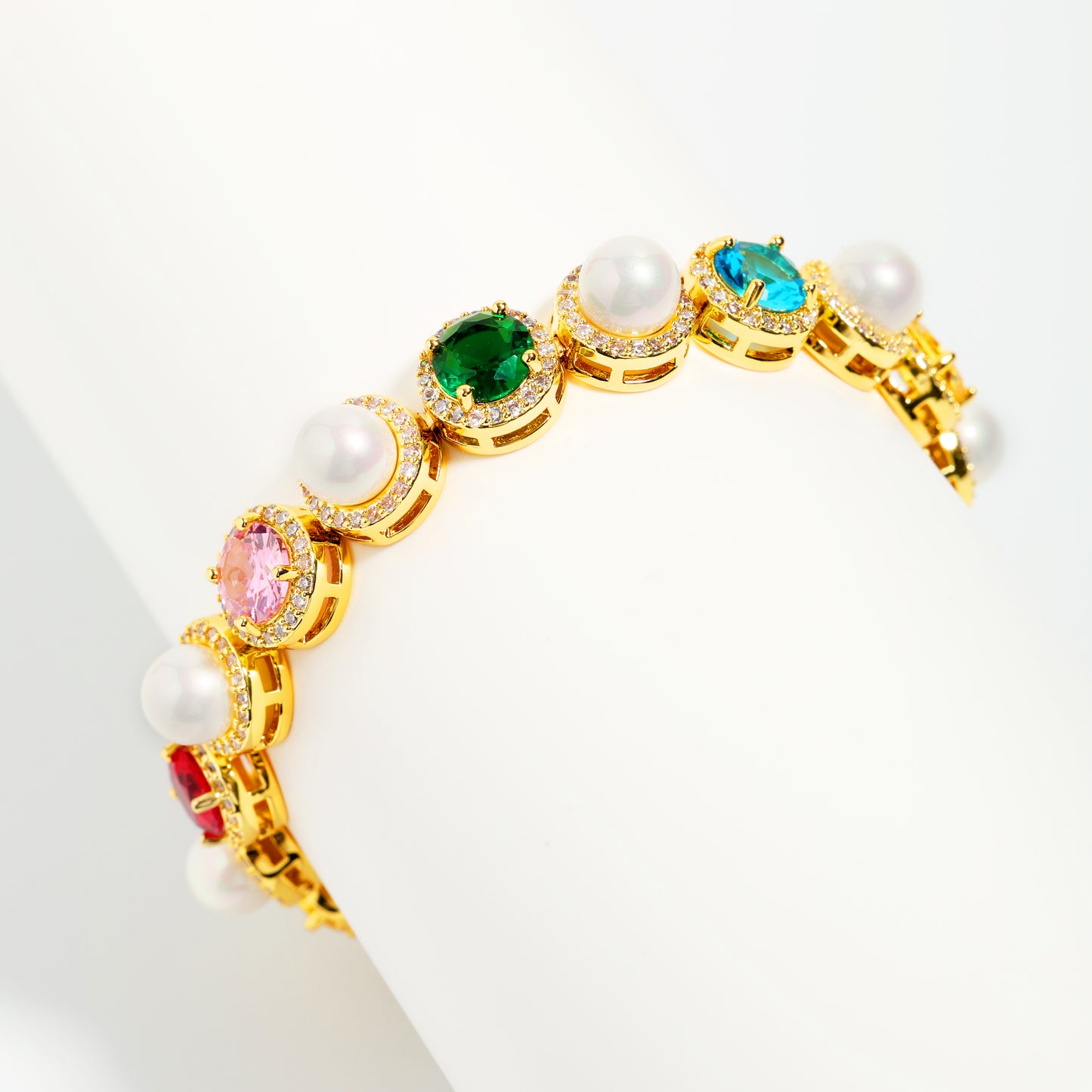 Gold Rainbow Serenade Gemstone Necklace