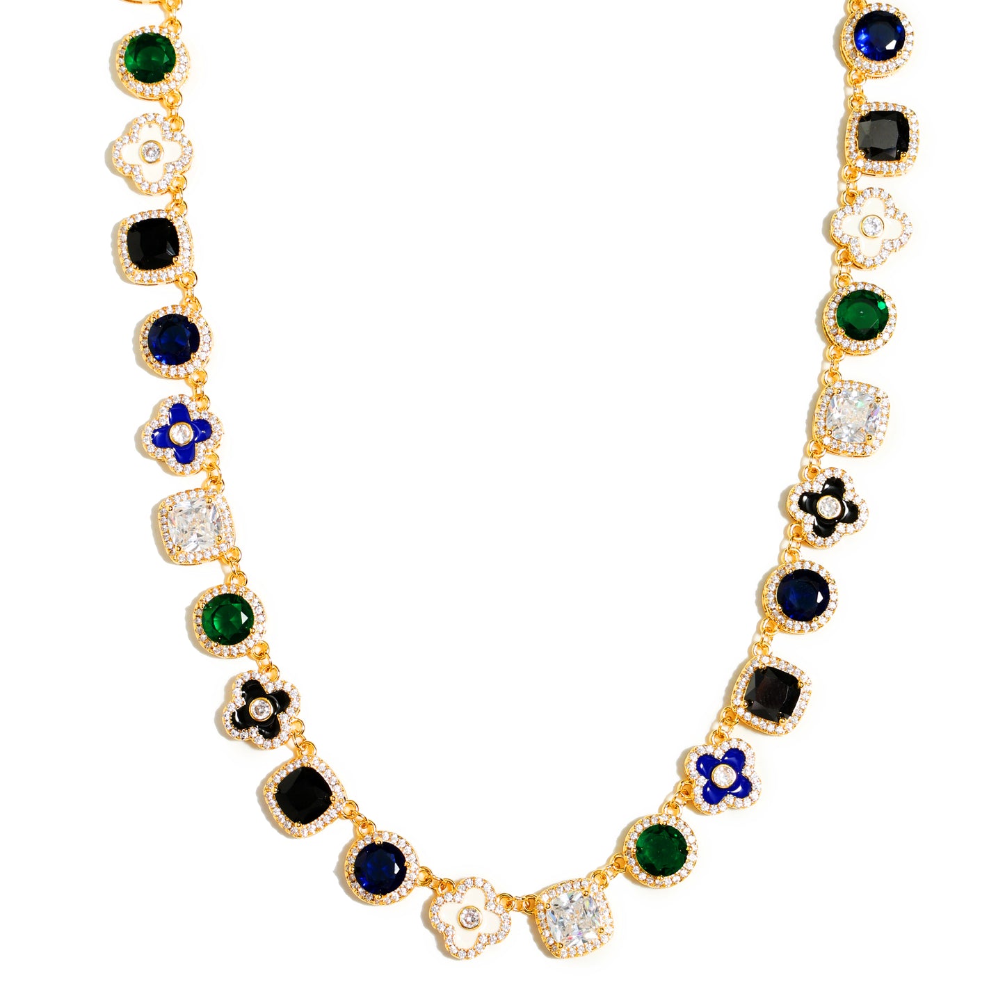 Gold Midnight Garden Gemstone Necklace