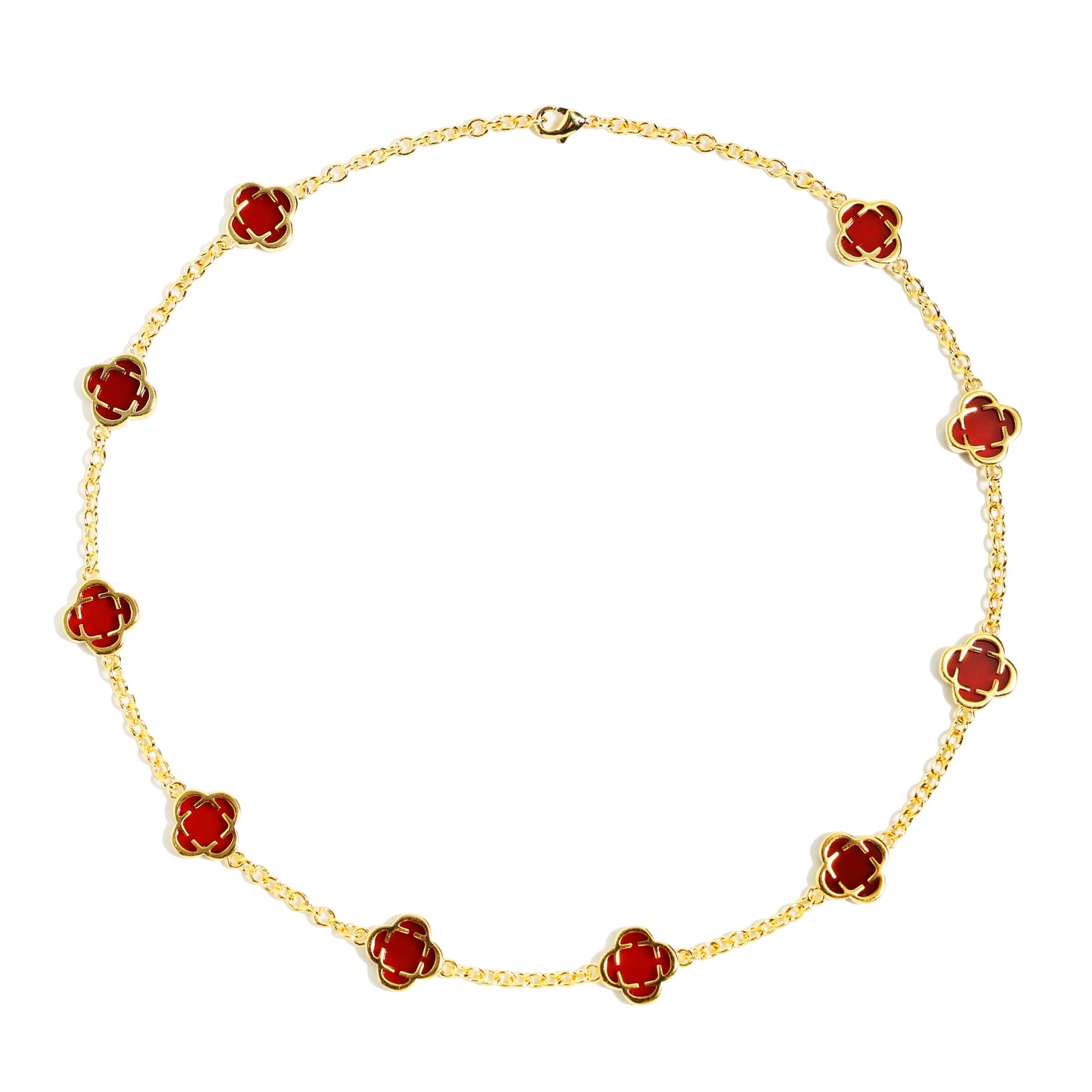 Red Clover Gemstone Necklace