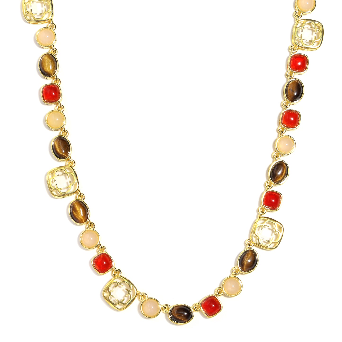Red Crystal Gemstone Set(Gemstone Necklace & Bracelet)