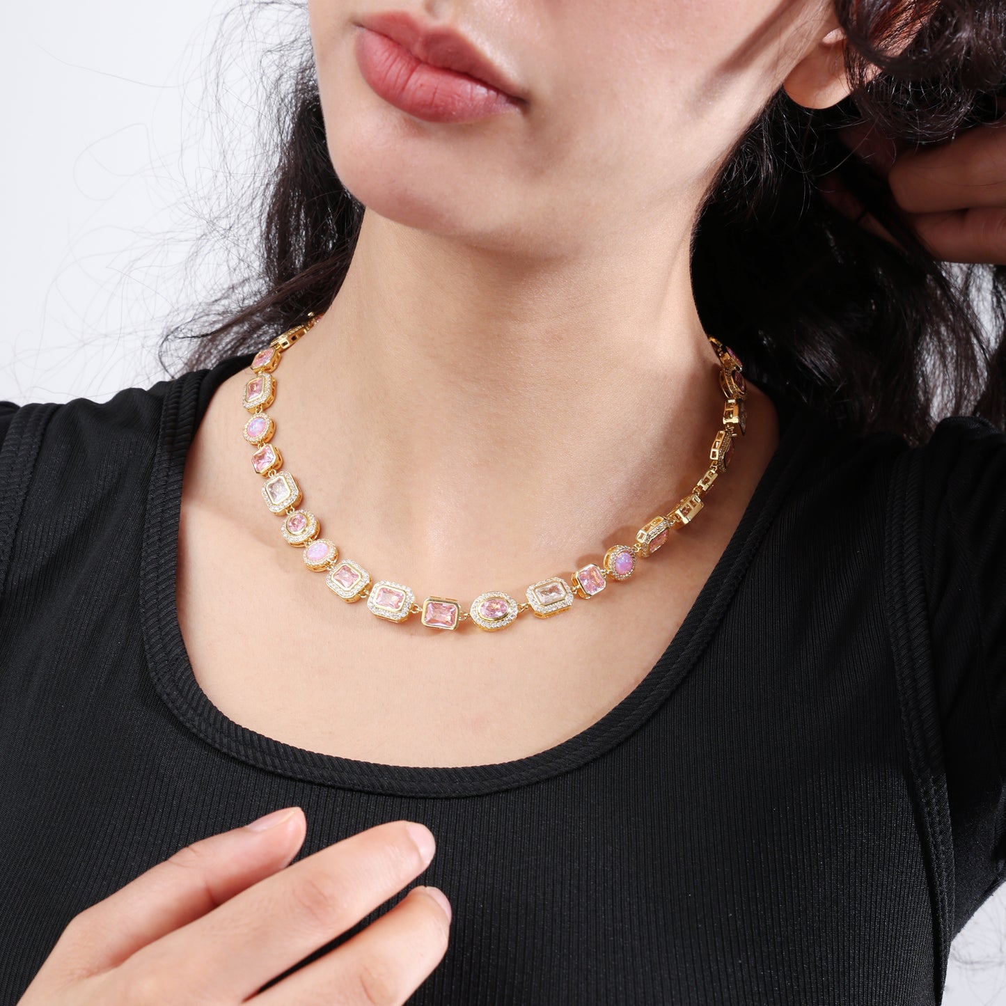 Amour Pink Solstice Gemstone Necklace