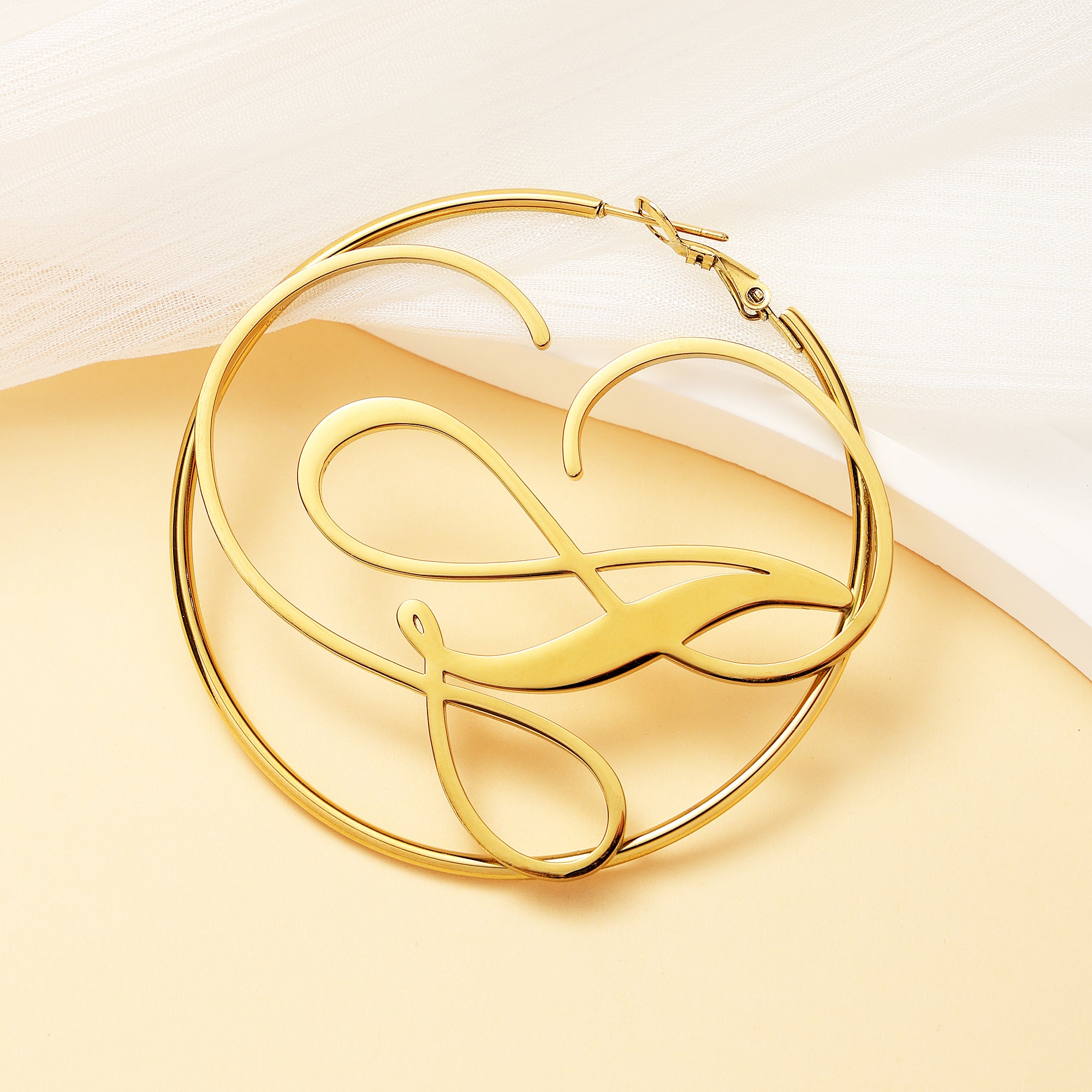 Nomination Dream Beats Circle With White Stone Gold Earrings