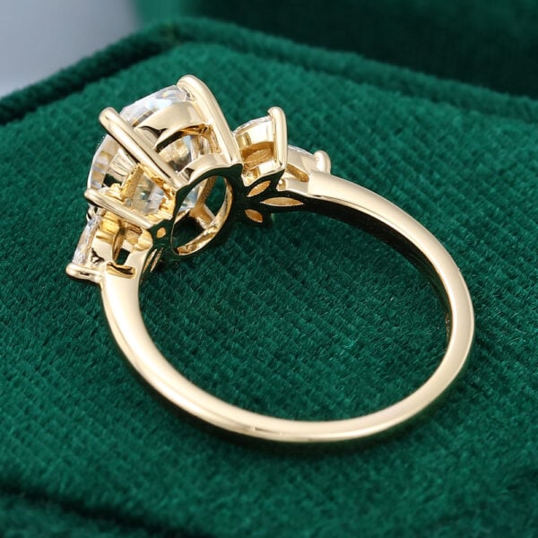 Yellow Gold Oval Moissanite Engagement Ring