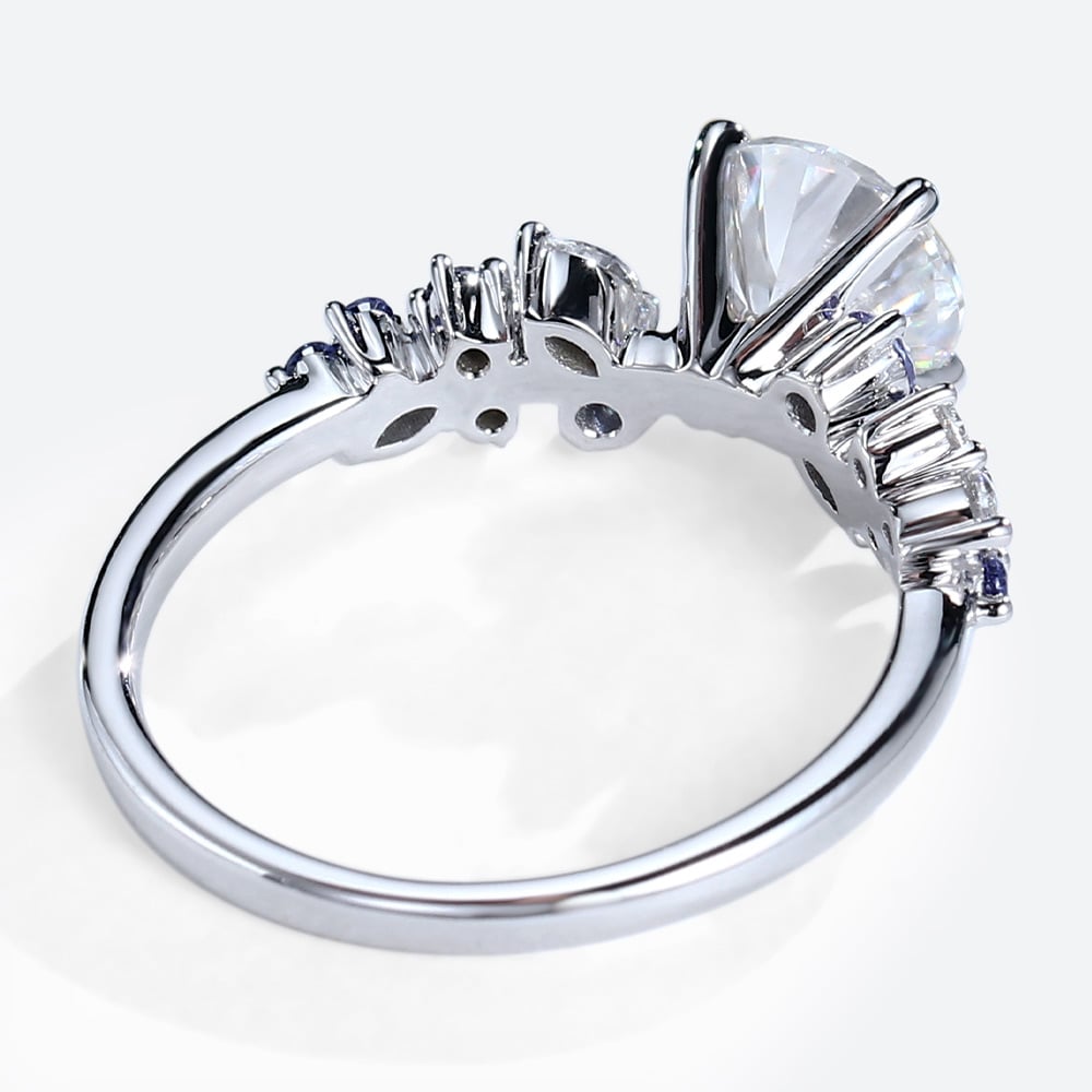 Round Cut Moissanite Engagement Ring Nature-Inspired Bridal Ring