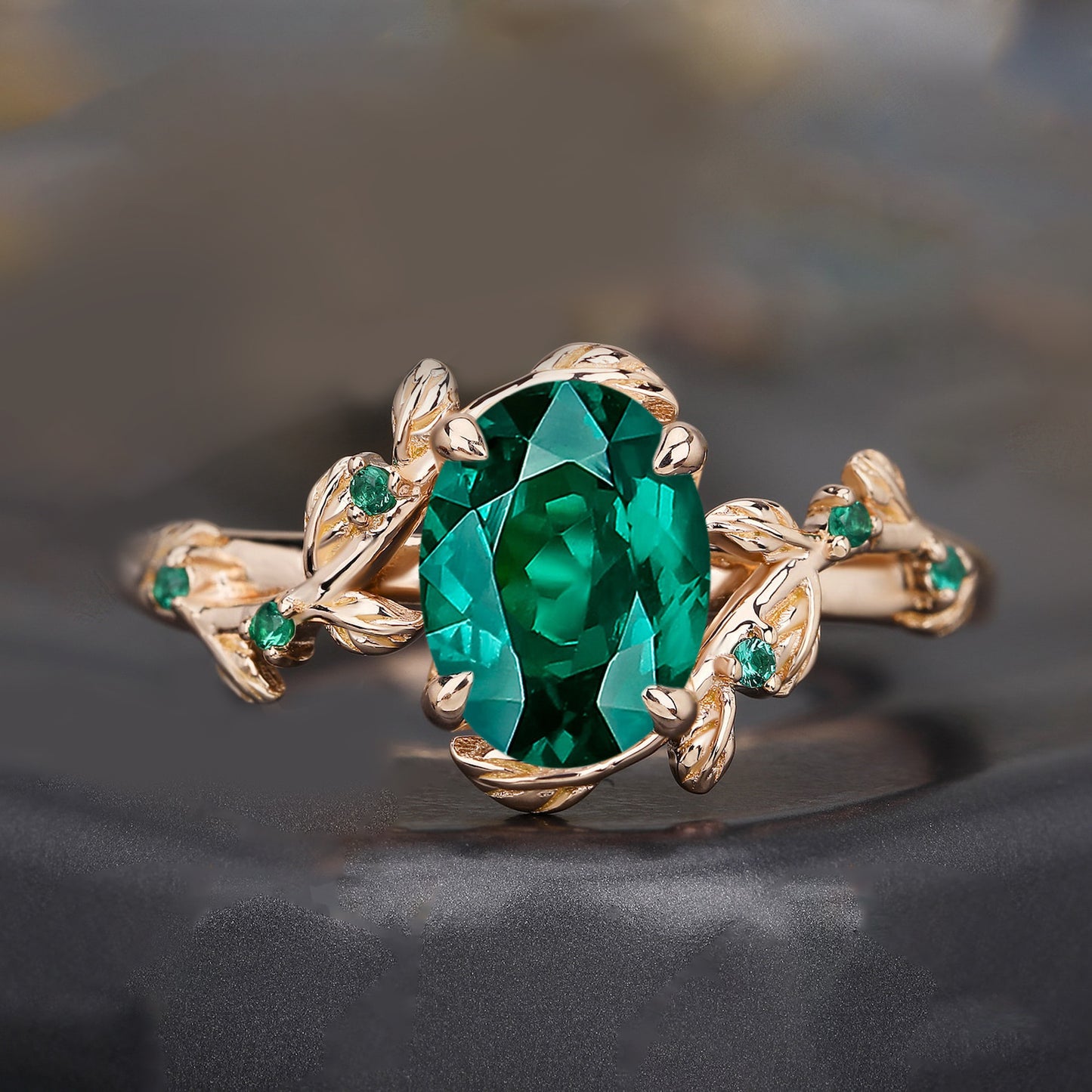 Art Deco Nature Inspired Leaf Wedding Ring