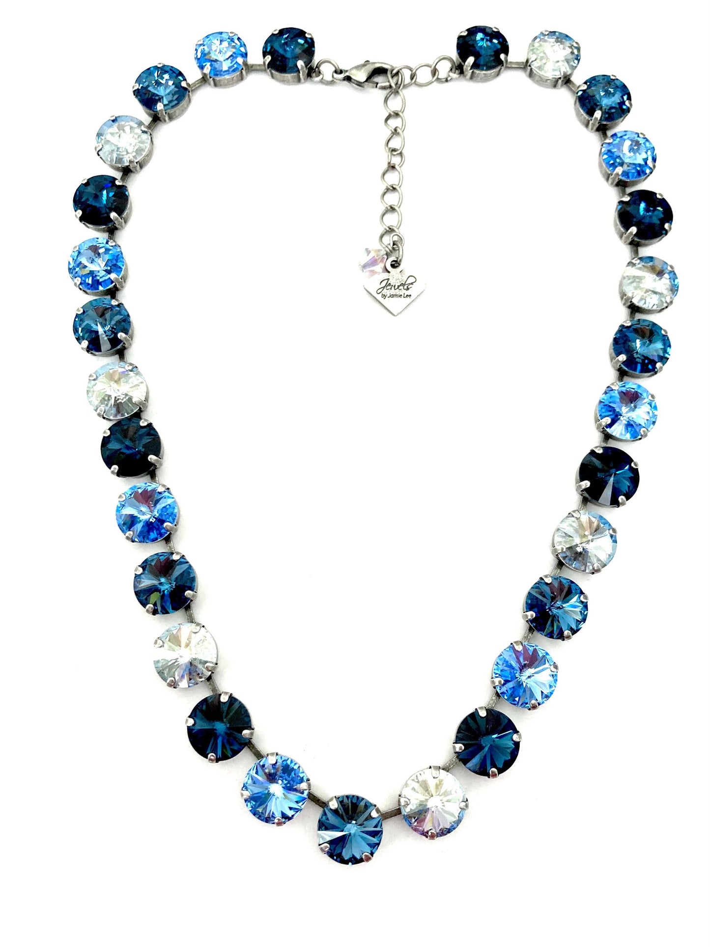 Blue Gradient Crystal Tennis Necklace