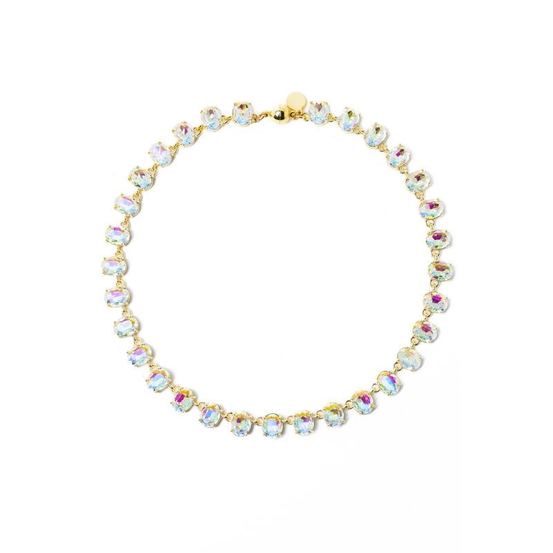 Moonlit Mirage: Iridescent Crystal Necklace