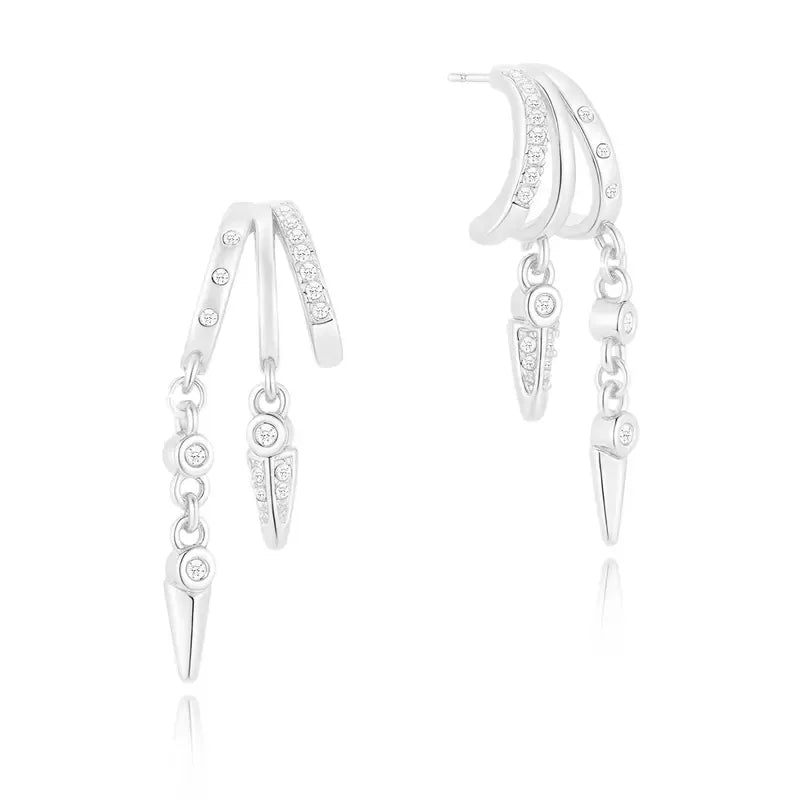 Dainty Triple Huggie Hoops Trendy Women's Earrings Statement Drop