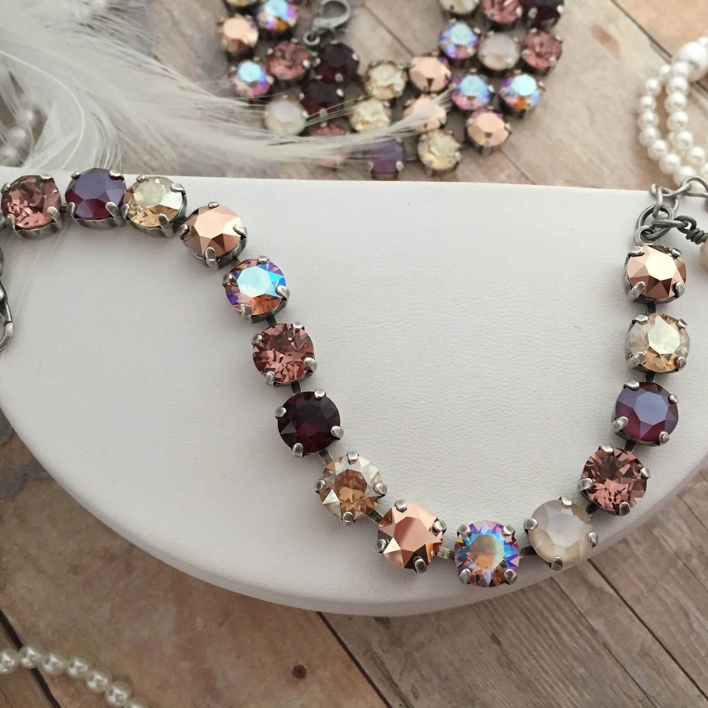 Neutral Spectrum Warm-Toned Crystal statement necklace