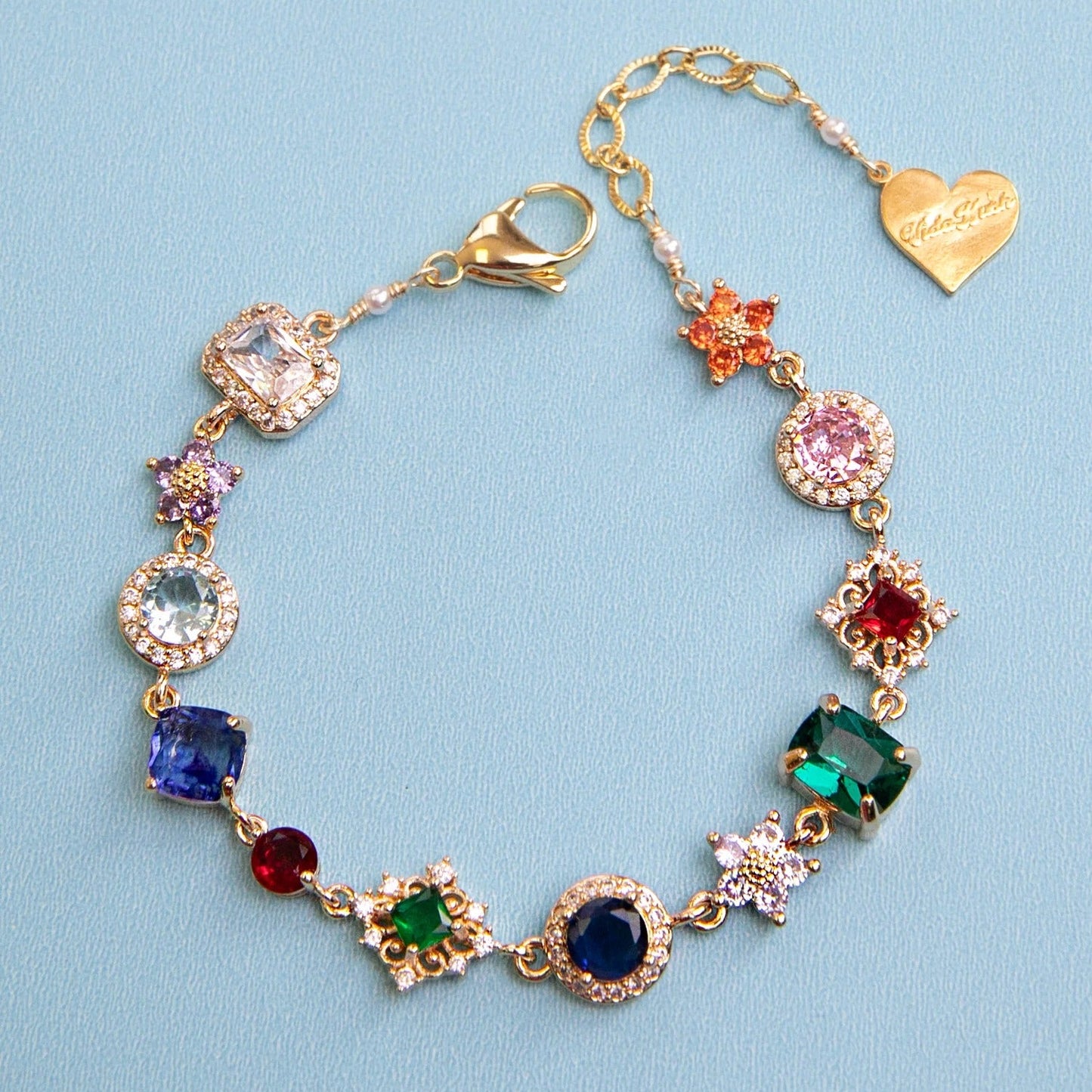 Antique Bloom Multi-Cut Gemstone Statement Necklace
