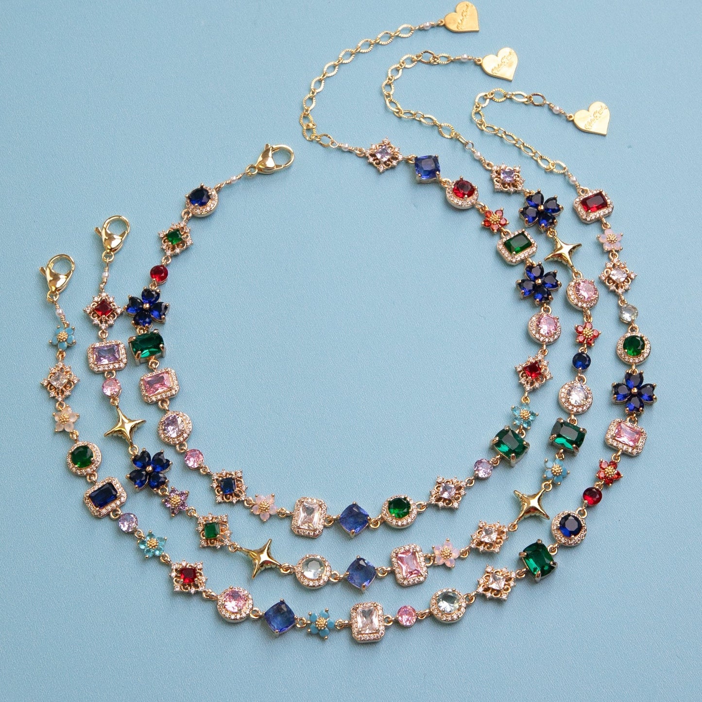 Antique Bloom Multi-Cut Gemstone Statement Necklace