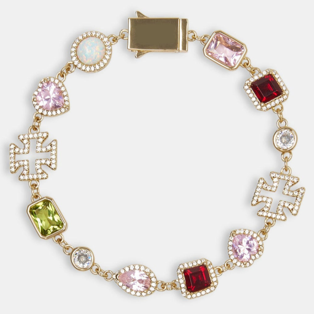 Pink Heart Multi Gemstone Necklace