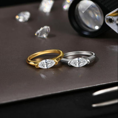 1CT Marquise Shape Synthetic Moissanite Ring