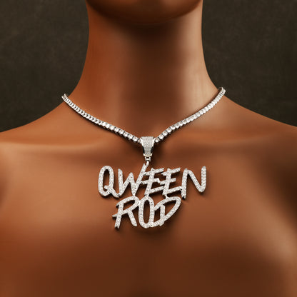 Custom Cursive Letter Necklace White Gold