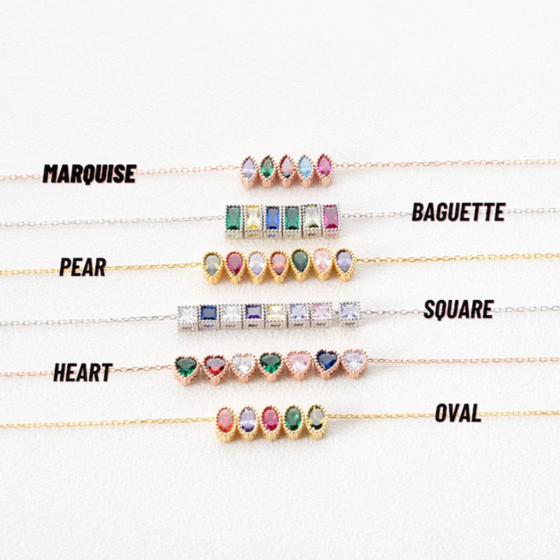 Personalized Birthstone Charms - Design your Necklace