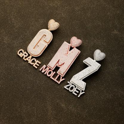 Custom Initial Letter Pendant Rose Gold