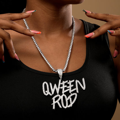 Custom Cursive Letter Necklace White Gold