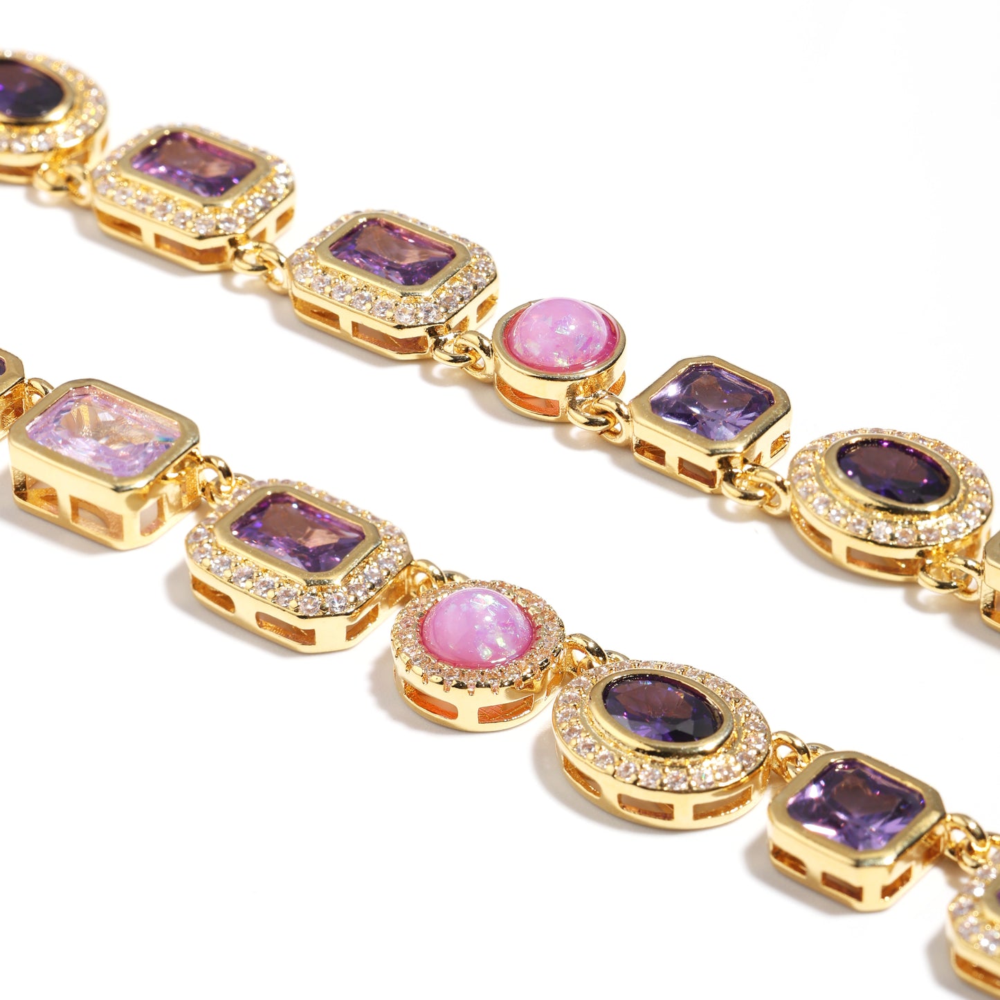 Lunar Purple Gemstone Necklace Set
