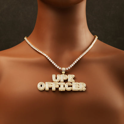 Custom Baguette Letter Necklace 18K Gold
