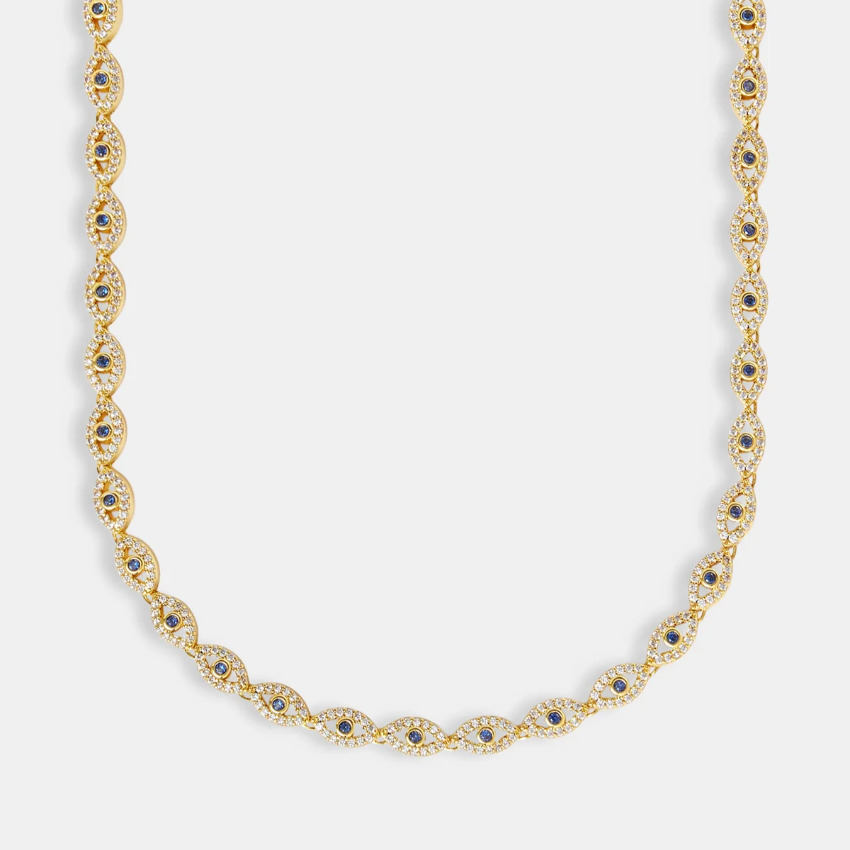 Gold Evil Eye Gemstone Necklace