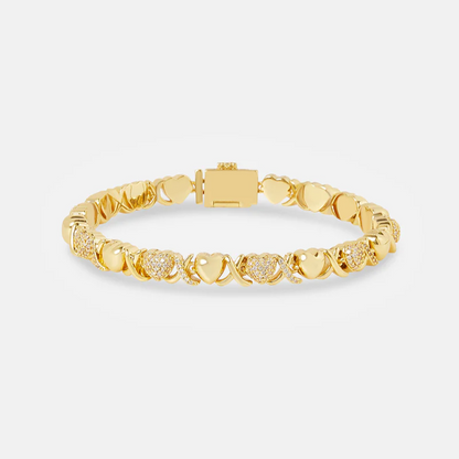 Gold XOXO Diamond Gemstone Necklace