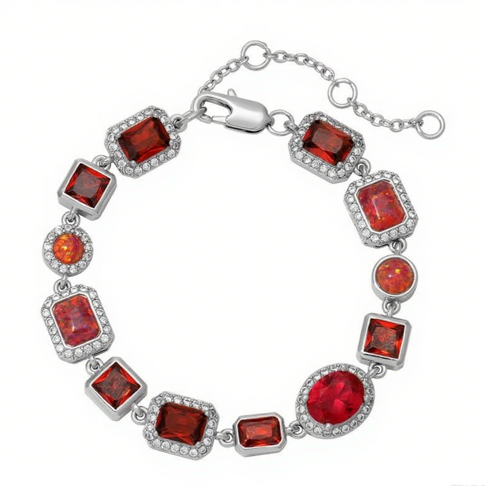 Sunrise Glow Red Gemstone Bracelet