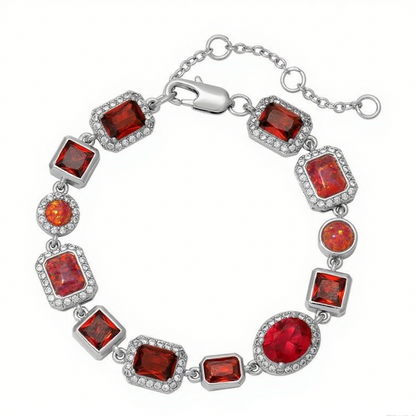 Sunrise Glow Red Gemstone Bracelet