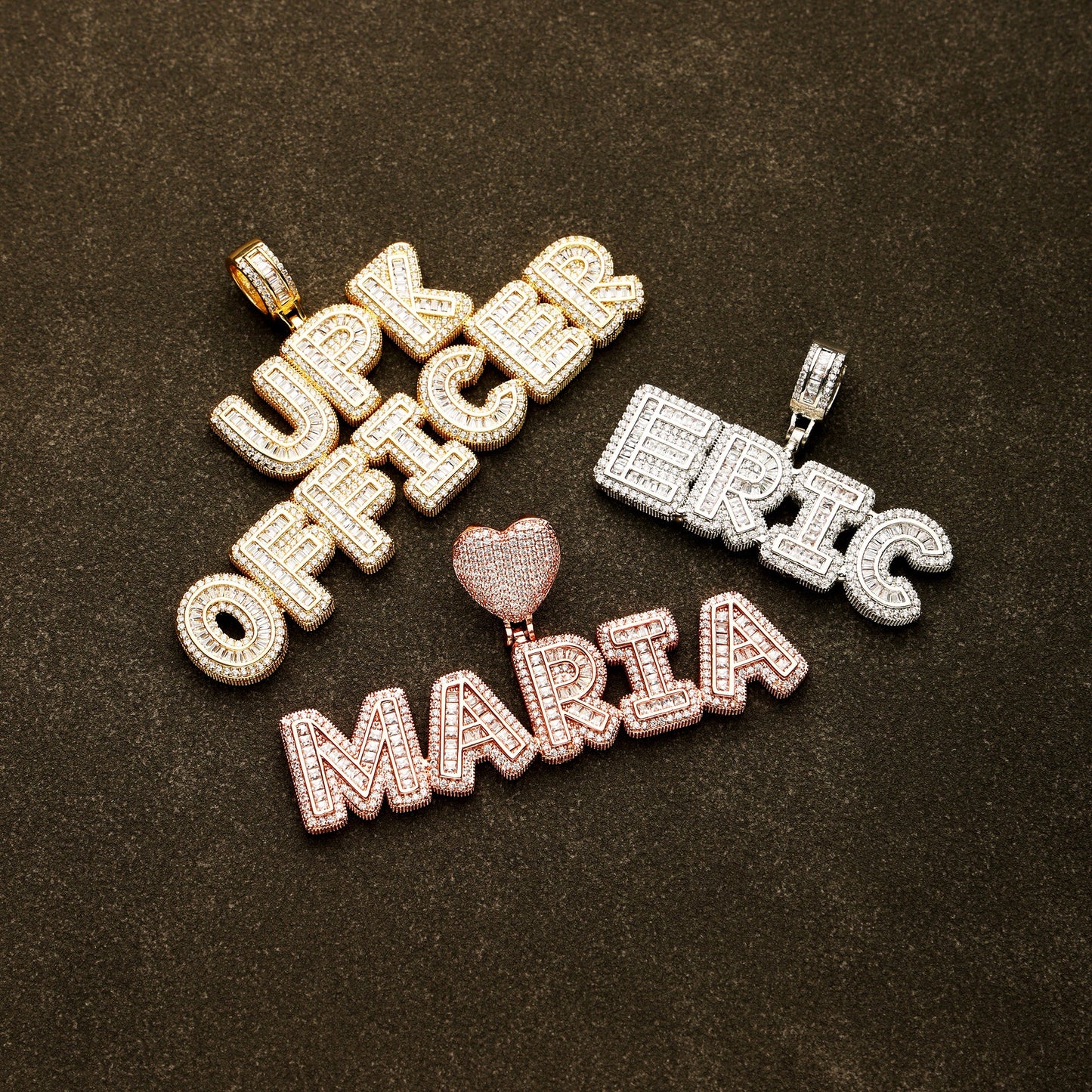 Custom Baguette Letter Necklace 18K Gold