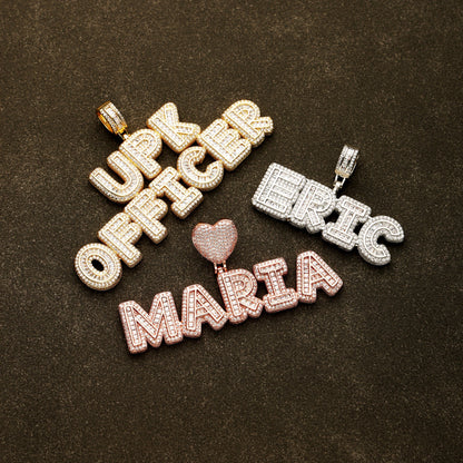 Custom Baguette Letter Necklace 18K Gold