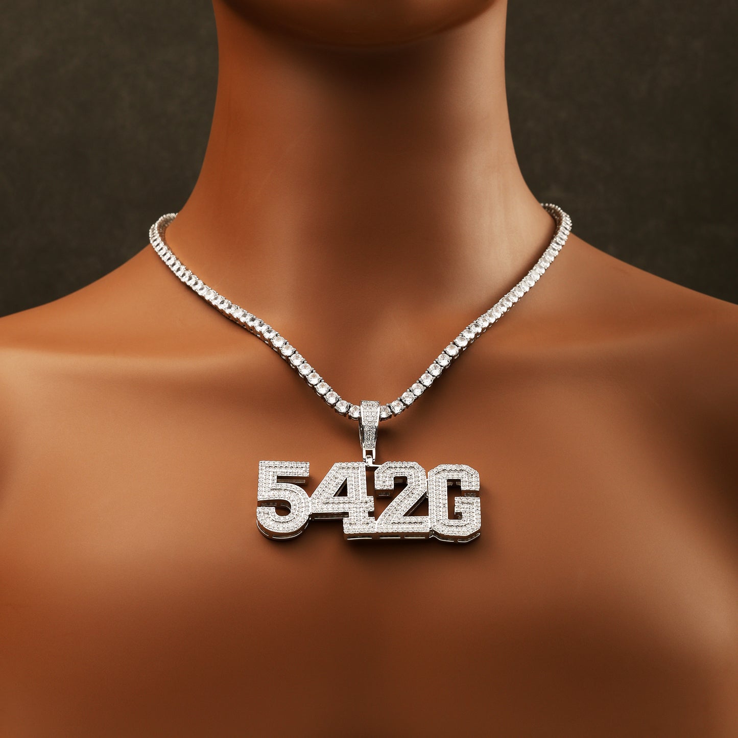 Custom Letter Name Necklace White Gold
