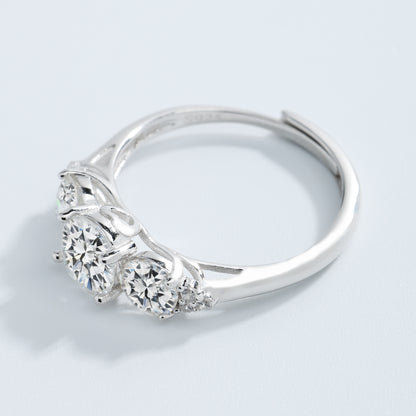 3 Stone All Synthetic Moissanite Ring