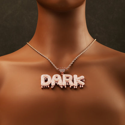 Custom Drip letter pendant Rose Gold