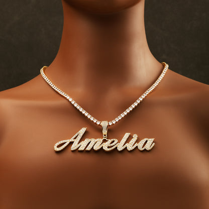 Custom Letter Name Necklace 18K Gold