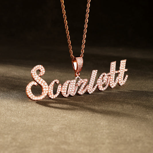 Custom Letter Name Necklace Rose Gold
