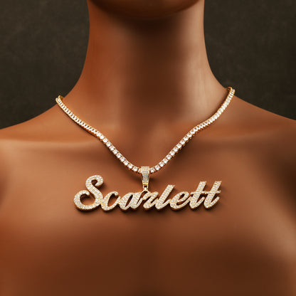 Custom Letter Name Necklace Gold