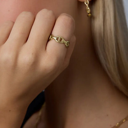 Stainless Steel Chain Ring Thin Stackable Finger Ring Edgy & Symbol-Focused