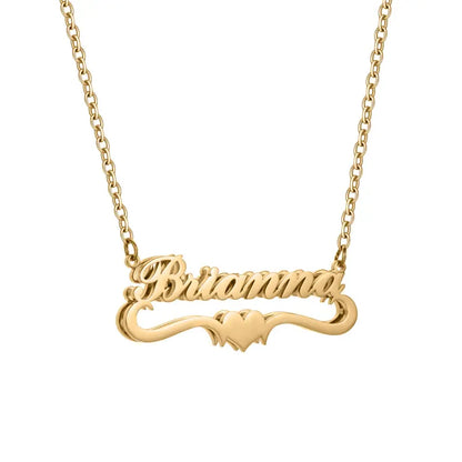 Personalized Double-Layer Stainless Steel Name Necklace – Customized Love Jewelry for Wife, Girlfriend & Mom