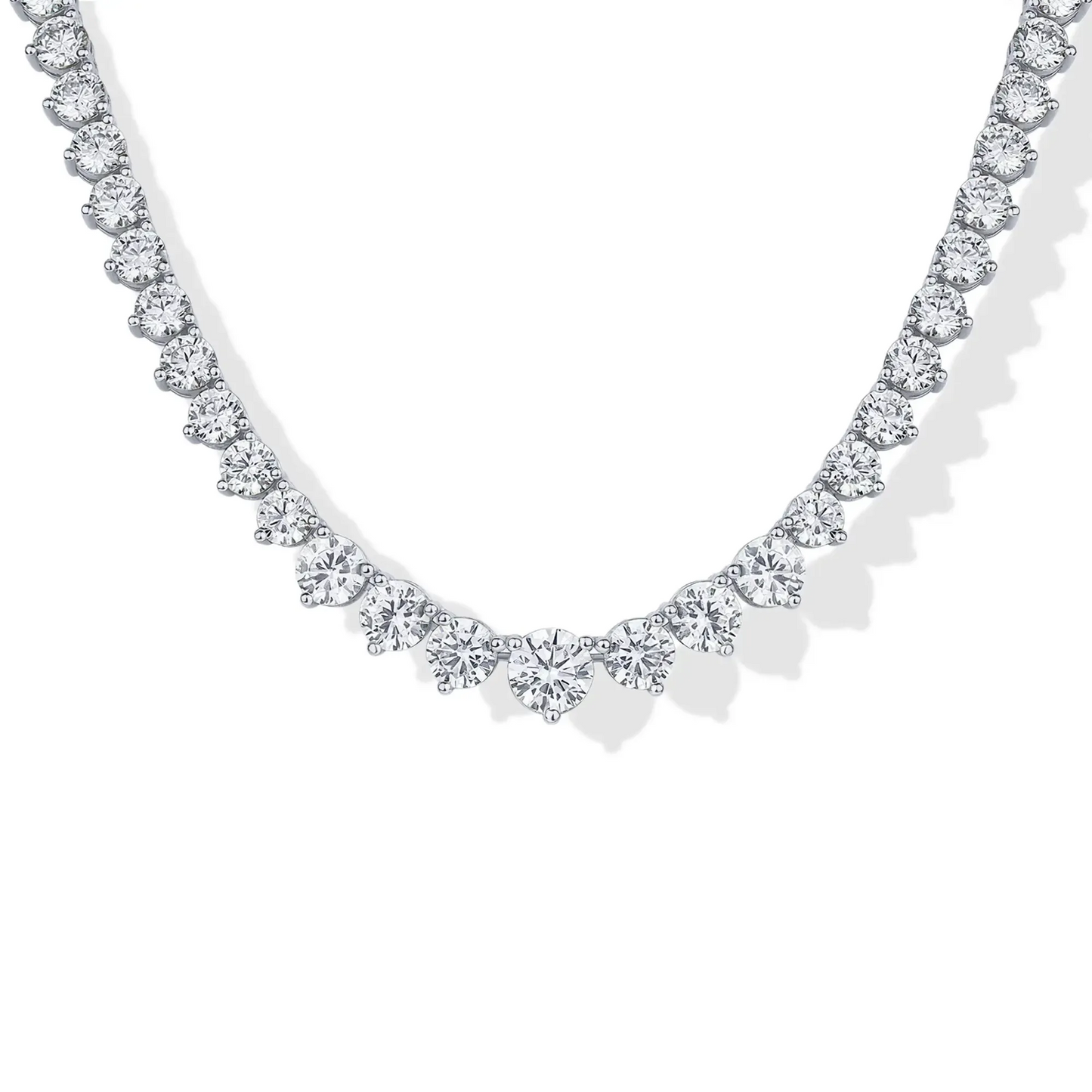 Graduated Gradient CZ Gold Chain Bridal Statement Tennis Necklace