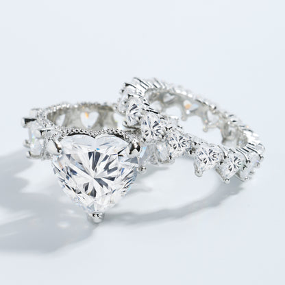 Two-Piece New Heart Ring Set