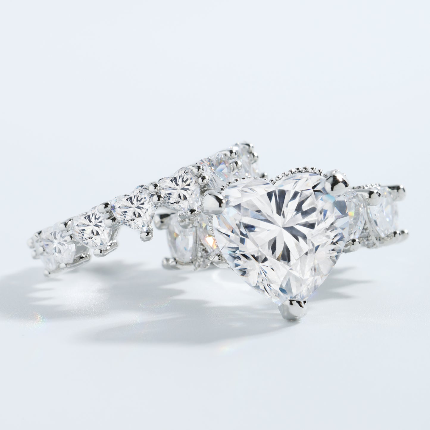 Two-Piece New Heart Ring Set