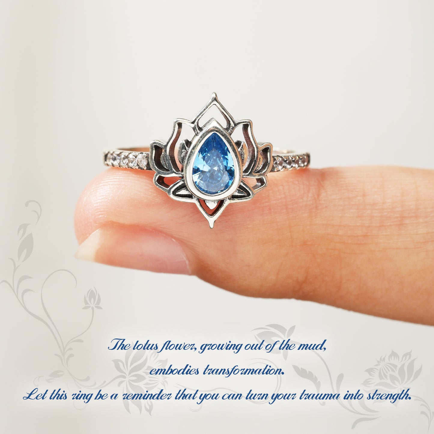 Lotus Shaped Gemstone Ring
