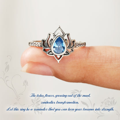 Lotus Shaped Gemstone Ring