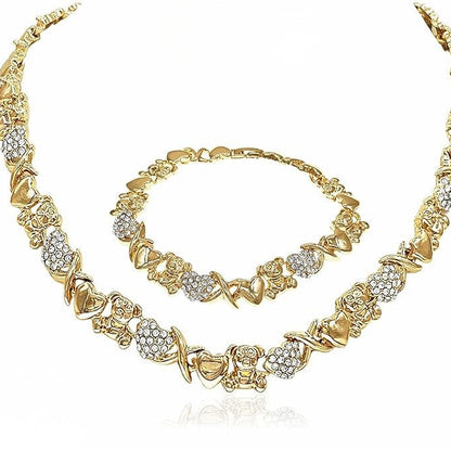 Bear Hug Heart Diamond XO Necklace