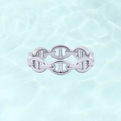 Stainless Steel Chain Ring Thin Stackable Finger Ring Edgy & Symbol-Focused