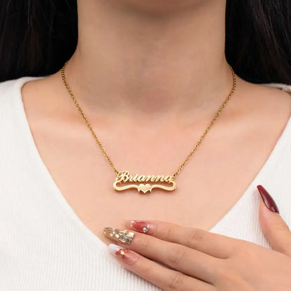 Personalized Double-Layer Stainless Steel Name Necklace – Customized Love Jewelry for Wife, Girlfriend & Mom